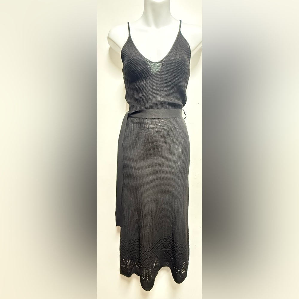 HYFVE Black Midi Skirt with Knit Detail